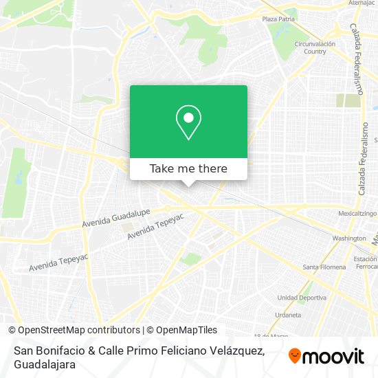 Mapa de San Bonifacio & Calle Primo Feliciano Velázquez