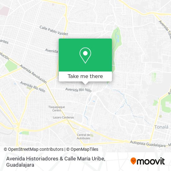 Mapa de Avenida Historiadores & Calle María Uribe