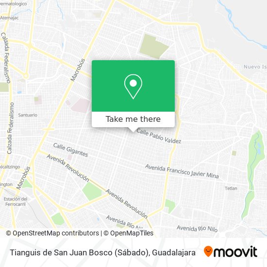 Mapa de Tianguis de San Juan Bosco (Sábado)