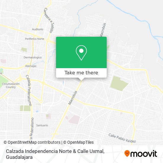 Mapa de Calzada Independencia Norte & Calle Uxmal