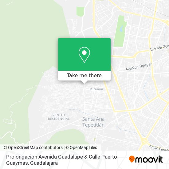 Mapa de Prolongación Avenida Guadalupe & Calle Puerto Guaymas