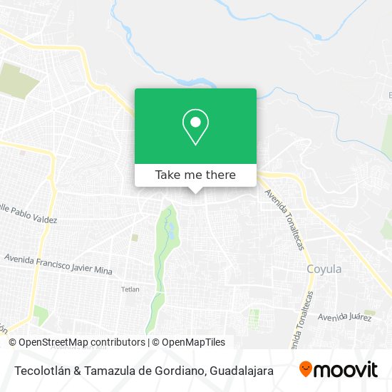 Mapa de Tecolotlán & Tamazula de Gordiano