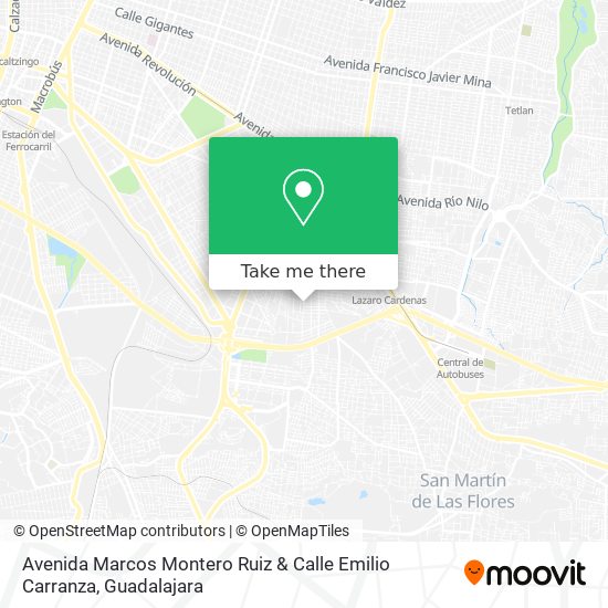 Avenida Marcos Montero Ruiz & Calle Emilio Carranza map