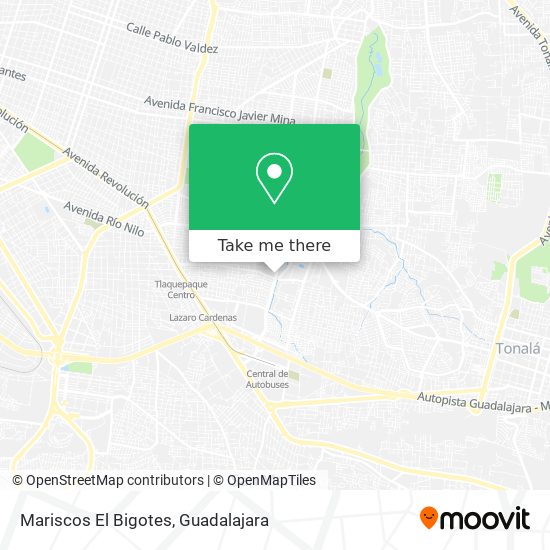 How to get to Mariscos El Bigotes in Tonalá by Bus or Train?
