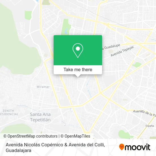 Mapa de Avenida Nicolás Copérnico & Avenida del Colli