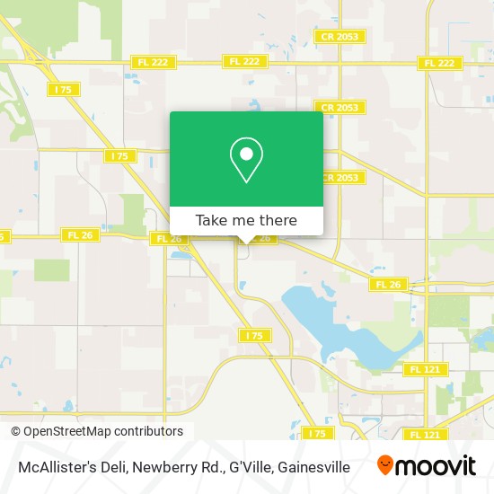 McAllister's Deli, Newberry Rd., G'Ville map