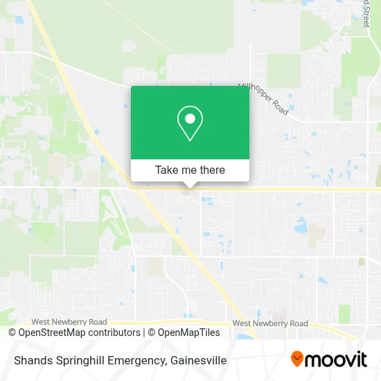 Shands Springhill Emergency map