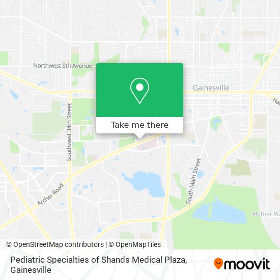 Mapa de Pediatric Specialties of Shands Medical Plaza