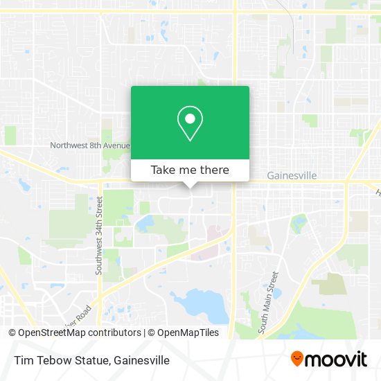 Tim Tebow Statue map