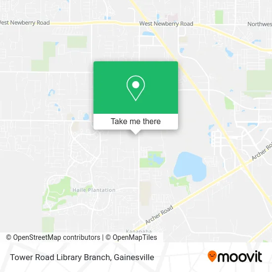 Tower Road Library Branch map