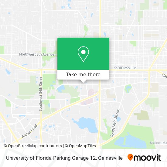 University of Florida-Parking Garage 12 map