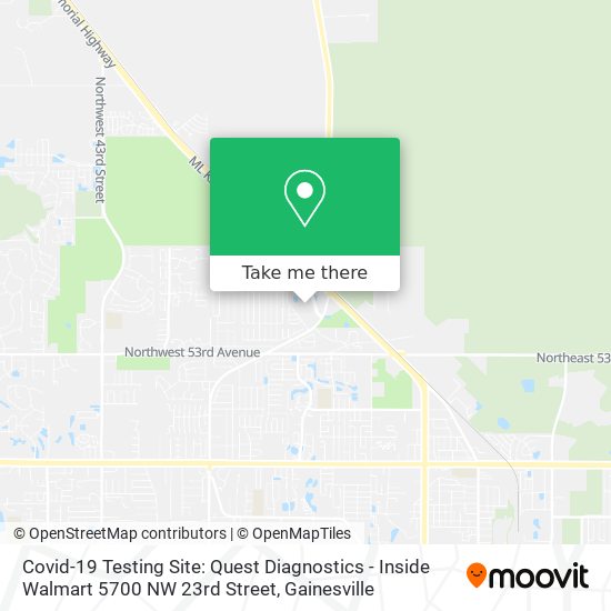 Covid-19 Testing Site: Quest Diagnostics - Inside Walmart 5700 NW 23rd Street map