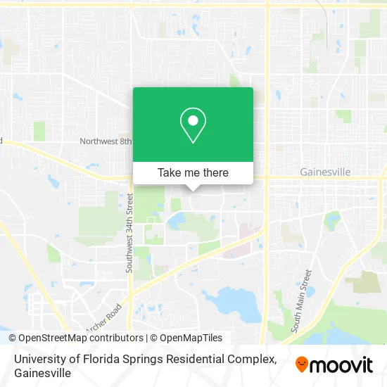 University of Florida Springs Residential Complex map