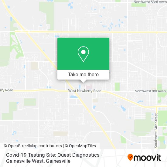 Mapa de Covid-19 Testing Site: Quest Diagnostics - Gainesville West