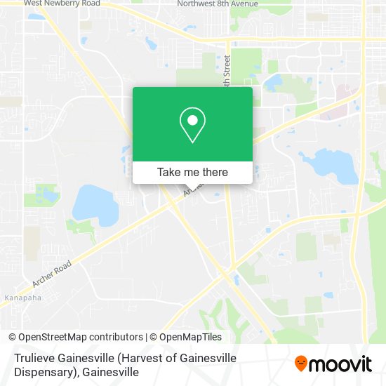 Mapa de Trulieve Gainesville (Harvest of Gainesville Dispensary)