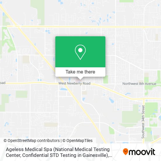 Mapa de Ageless Medical Spa (National Medical Testing Center, Confidential STD Testing in Gainesville)