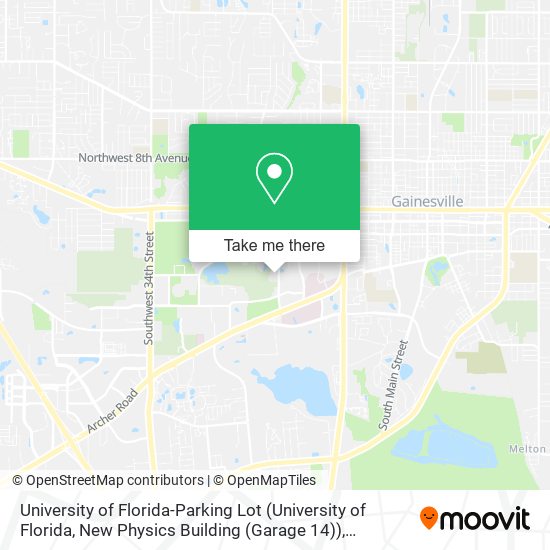 University of Florida-Parking Lot (University of Florida, New Physics Building (Garage 14)) map