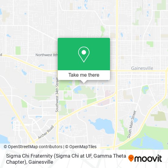 Sigma Chi Fraternity (Sigma Chi at UF, Gamma Theta Chapter) map