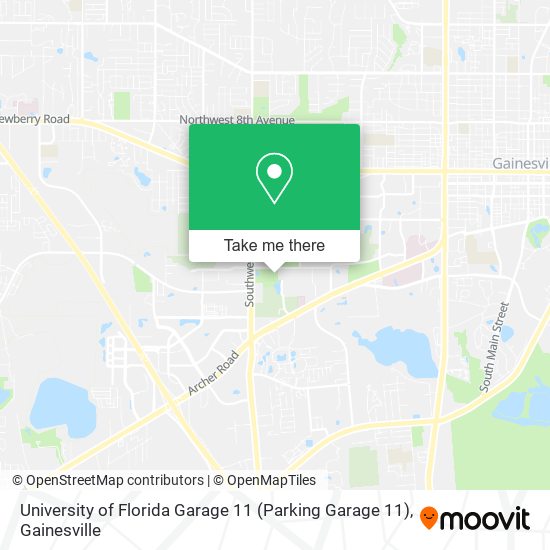 Mapa de University of Florida Garage 11 (Parking Garage 11)