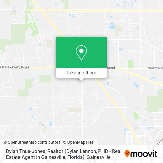 Mapa de Dylan Thue-Jones, Realtor (Dylan Lennon, PHD - Real Estate Agent in Gainesville, Florida)