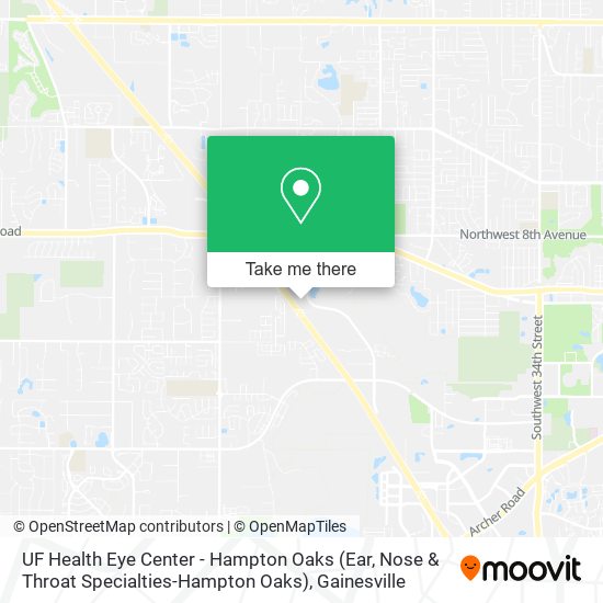 Mapa de UF Health Eye Center - Hampton Oaks (Ear, Nose & Throat Specialties-Hampton Oaks)