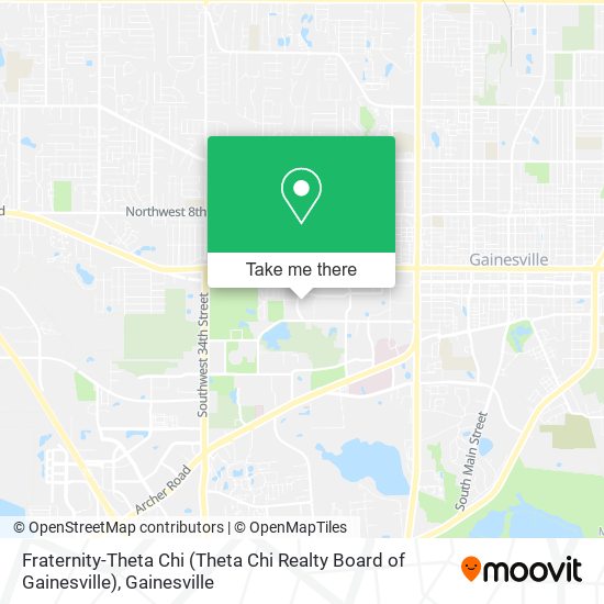 Fraternity-Theta Chi (Theta Chi Realty Board of Gainesville) map