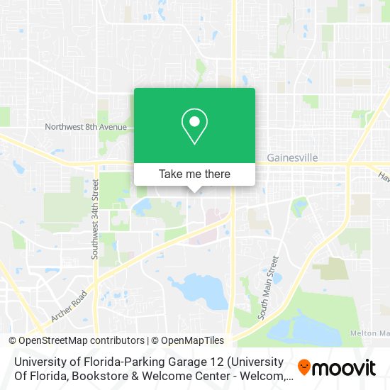 University of Florida-Parking Garage 12 map