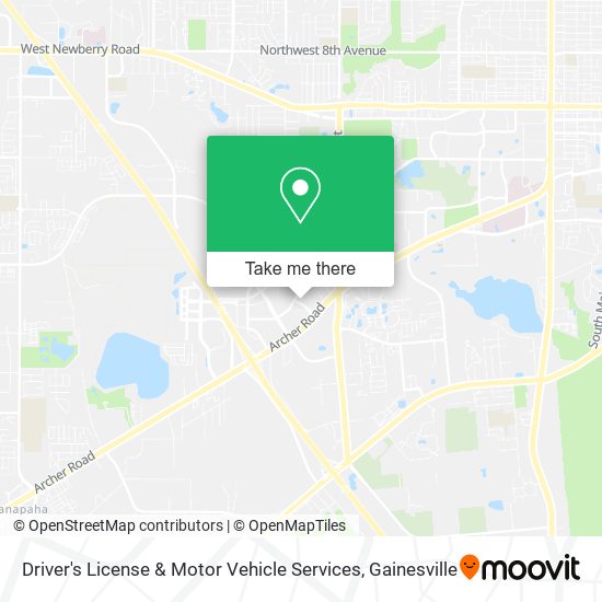 Driver's License & Motor Vehicle Services map