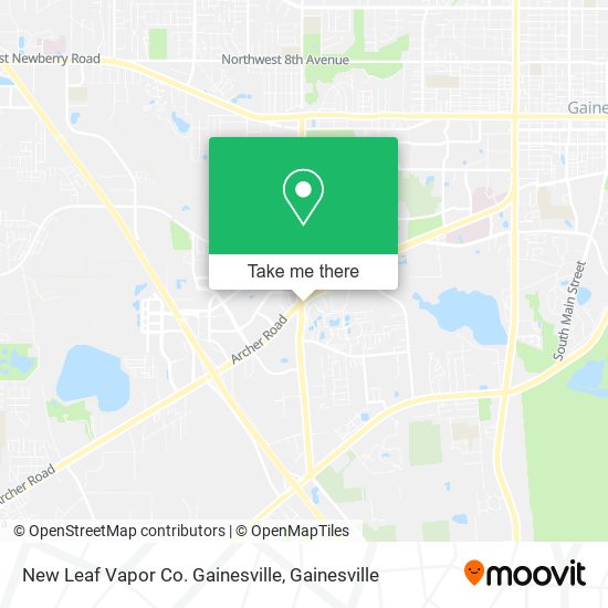 New Leaf Vapor Co. Gainesville map