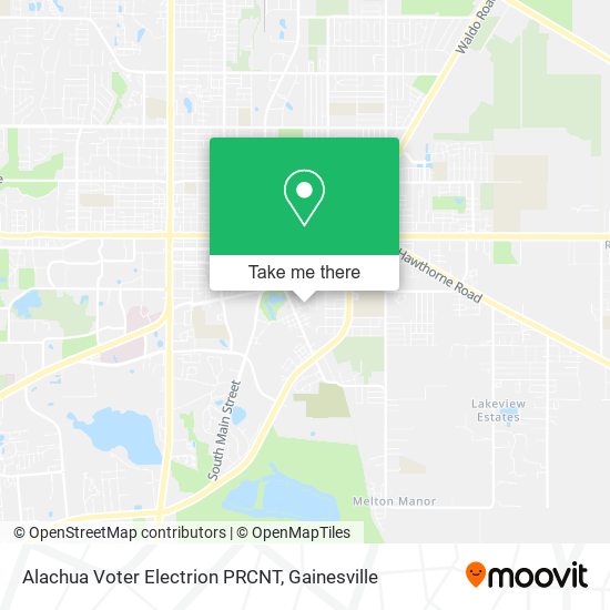 Alachua Voter Electrion PRCNT map