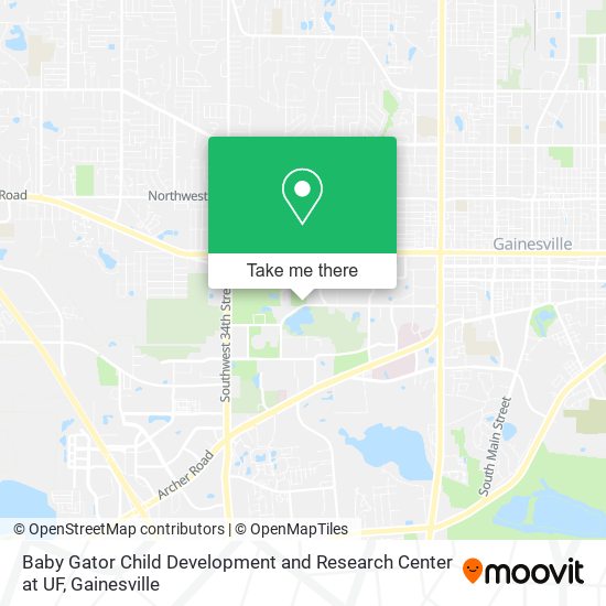 Baby Gator Child Development and Research Center at UF map