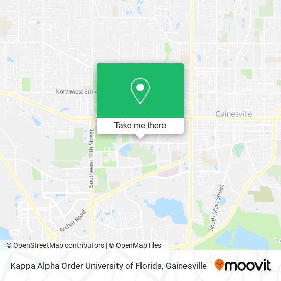 Mapa de Kappa Alpha Order University of Florida