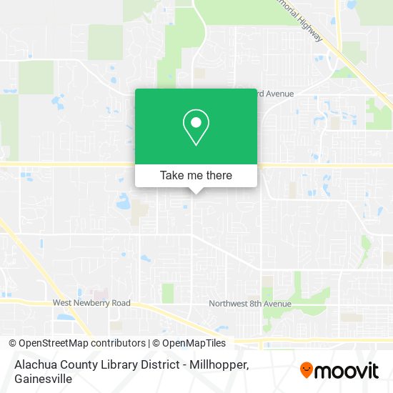 Alachua County Library District - Millhopper map