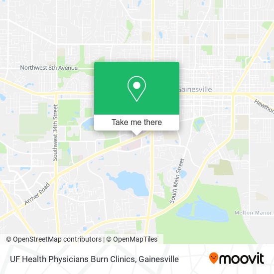 UF Health Physicians Burn Clinics map