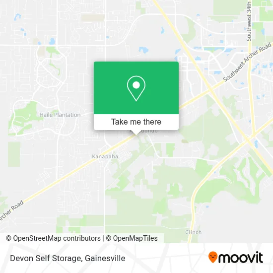 Devon Self Storage map