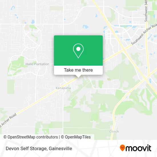 Devon Self Storage map