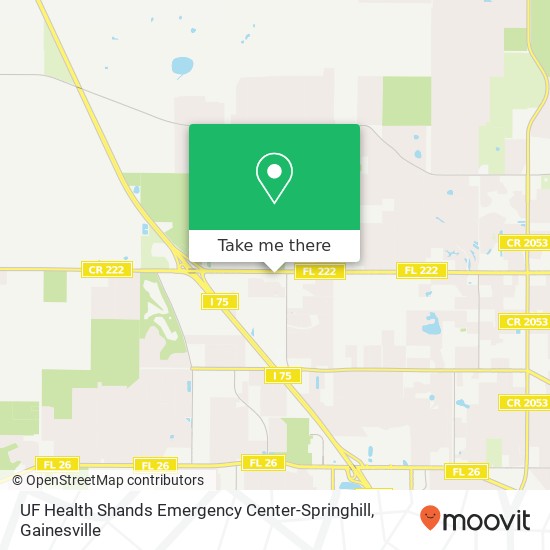 UF Health Shands Emergency Center-Springhill map