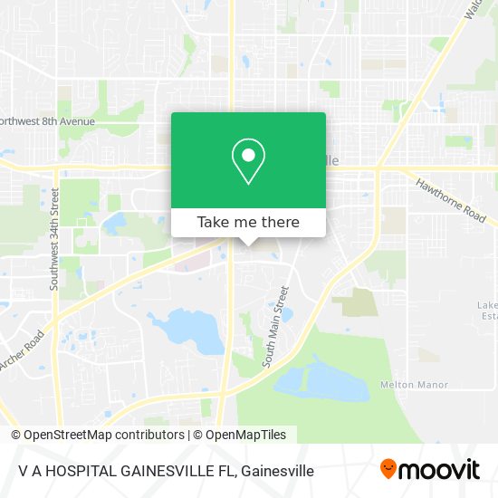 V A HOSPITAL  GAINESVILLE  FL map