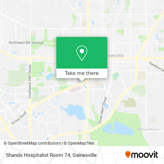 Shands Hospitalist Room 74 map
