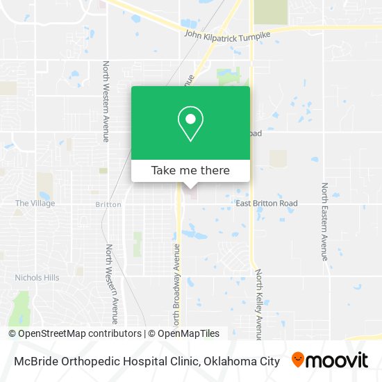 McBride Orthopedic Hospital Clinic map