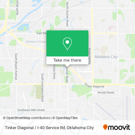 Tinker Diagonal / I-40 Service Rd map