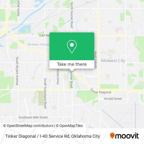 Mapa de Tinker Diagonal / I-40 Service Rd