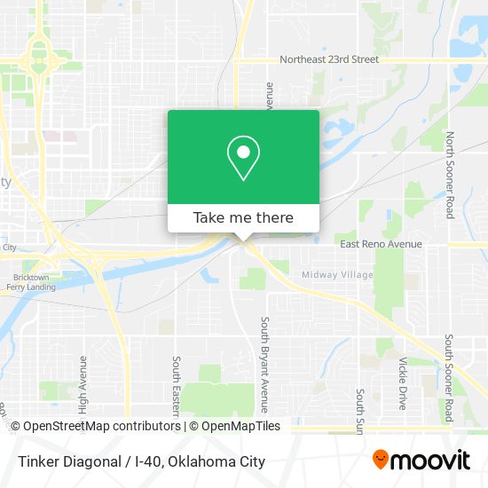 Mapa de Tinker Diagonal / I-40