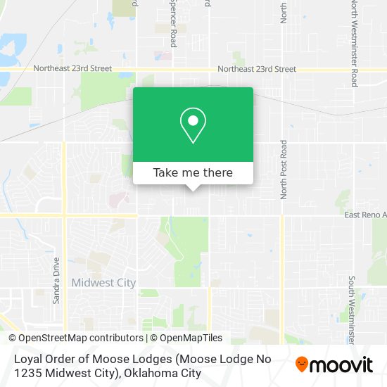 Loyal Order of Moose Lodges (Moose Lodge No 1235 Midwest City) map