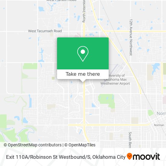 Exit 110A / Robinson St Westbound / S map