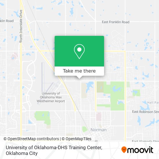 University of Oklahoma-DHS Training Center map