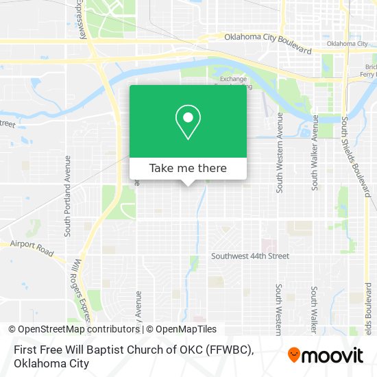 First Free Will Baptist Church of OKC (FFWBC) map