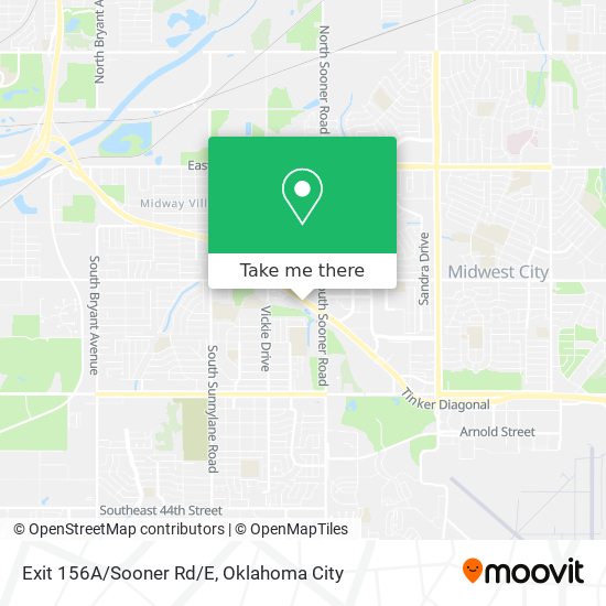 Exit 156A/Sooner Rd/E map