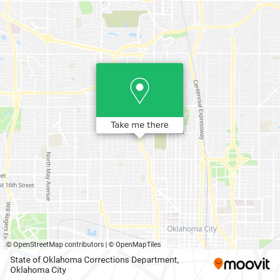 State of Oklahoma Corrections Department map