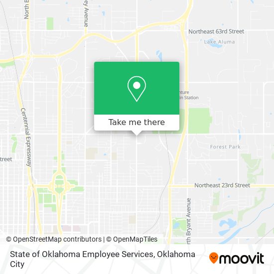 State of Oklahoma Employee Services map